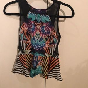Unique Colorful Peplum Top